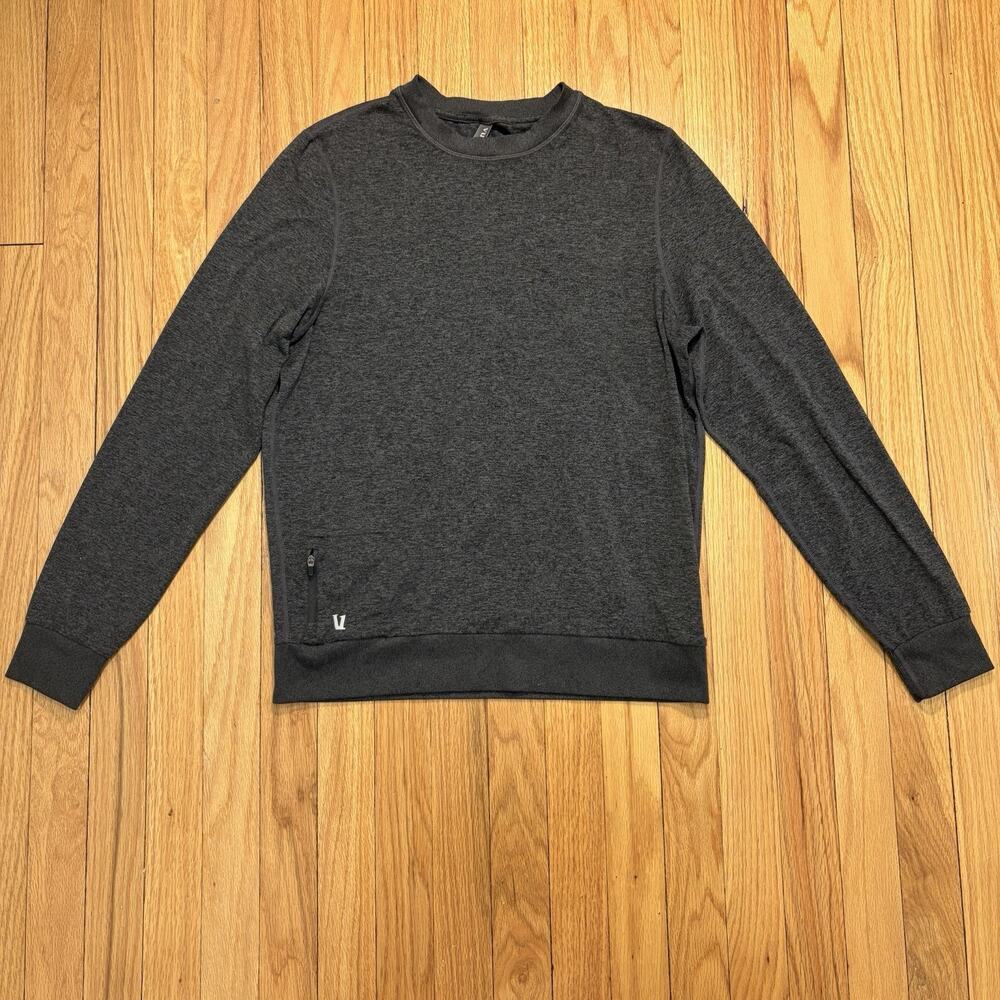 Vuori Ponto Performance Crewneck Sweatshirt Men’s Sz Medium Gray Heather Stretch
